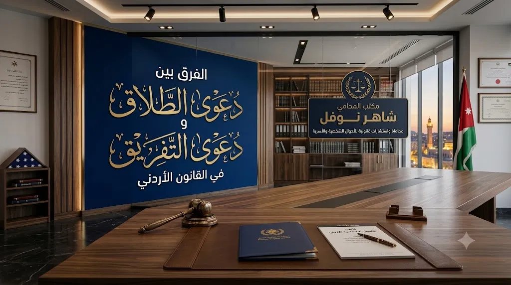 الفرق بين دعوى الطلاق ودعوى التفريق في القانون الأردني